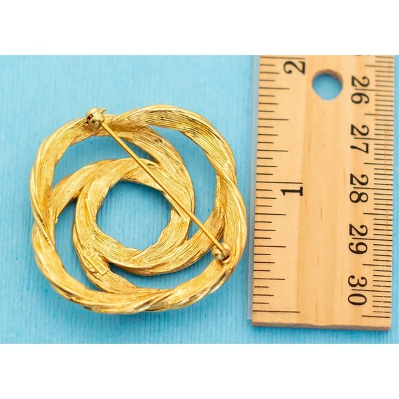 Vintage Golden Vortex Brooch by Monet - N2 - Picture 2 of 2